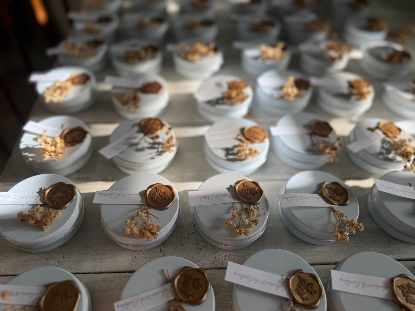 White Tin Soy Candles Favors - Ageless Natural Beauty Handmade Soap and Soy Candles