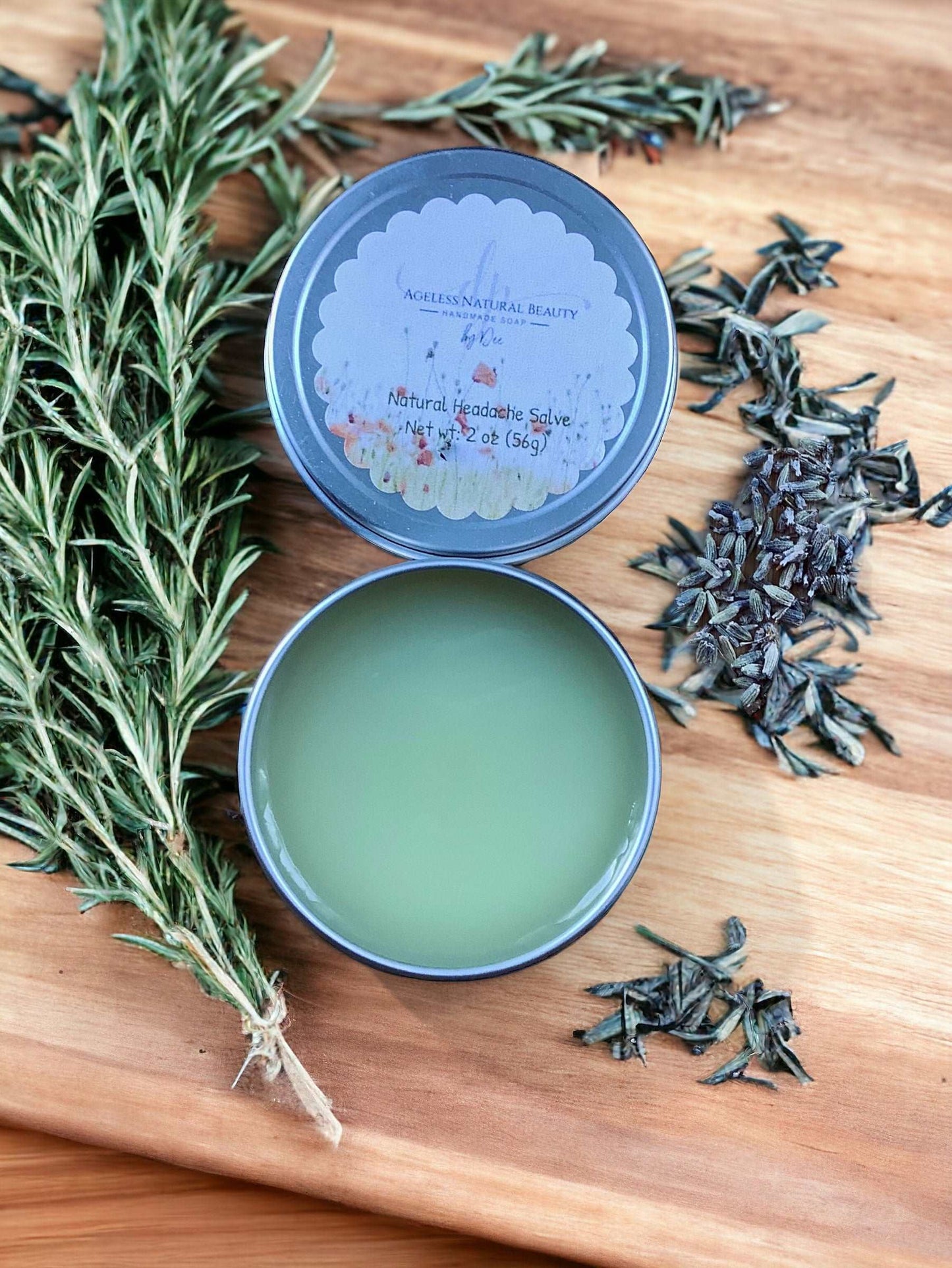 Headache and Tension Salve - Ageless Natural Beauty Handmade Soap and Soy Candles